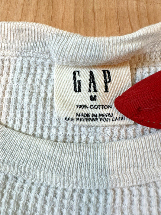 vintage 1980's GAP waffle THERMAL long john GRAY long sleeve COTTON clean MEDIUM