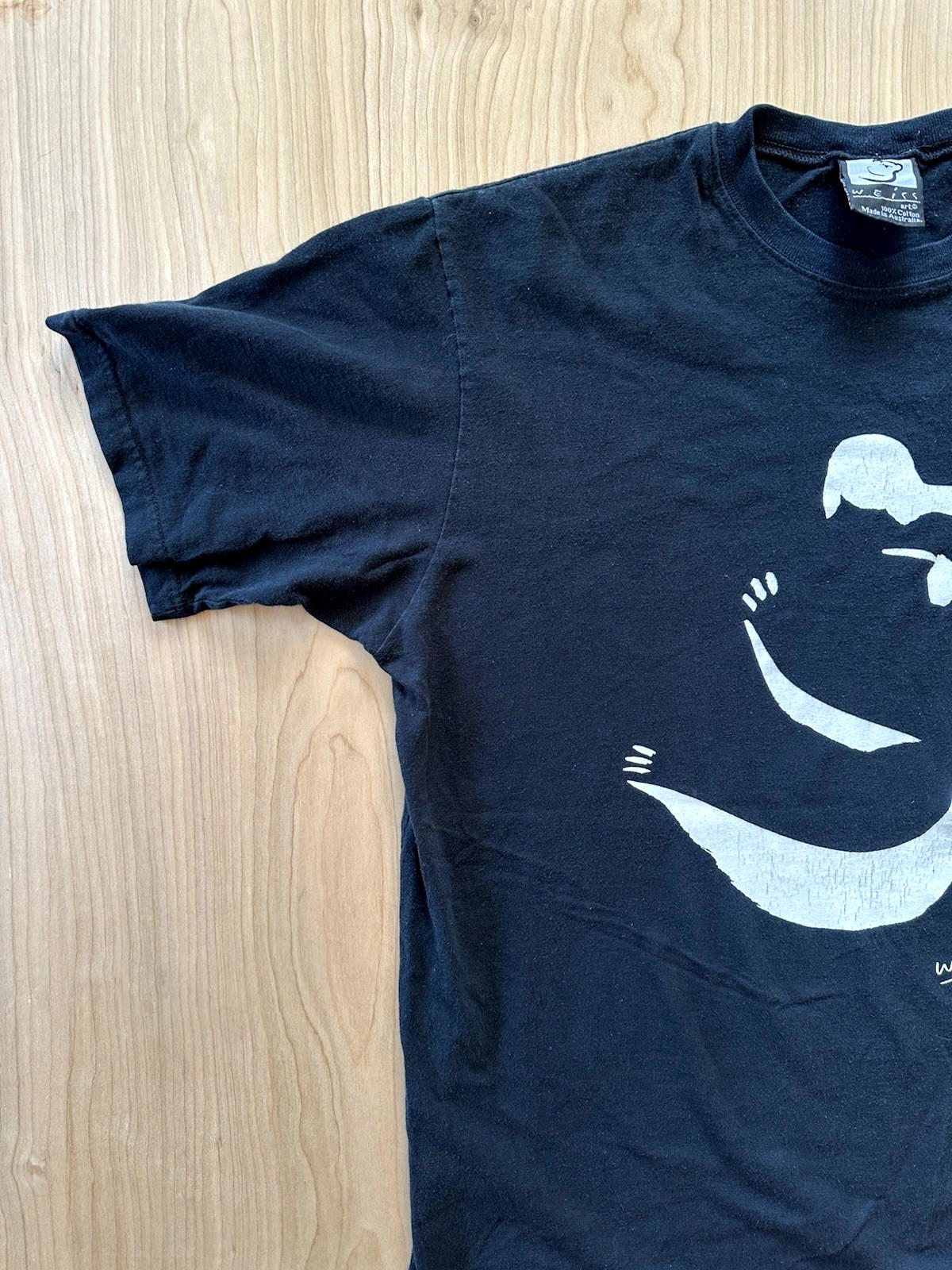vintage 90's WEISS KOALA australia art T SHIRT cotton BLACK large