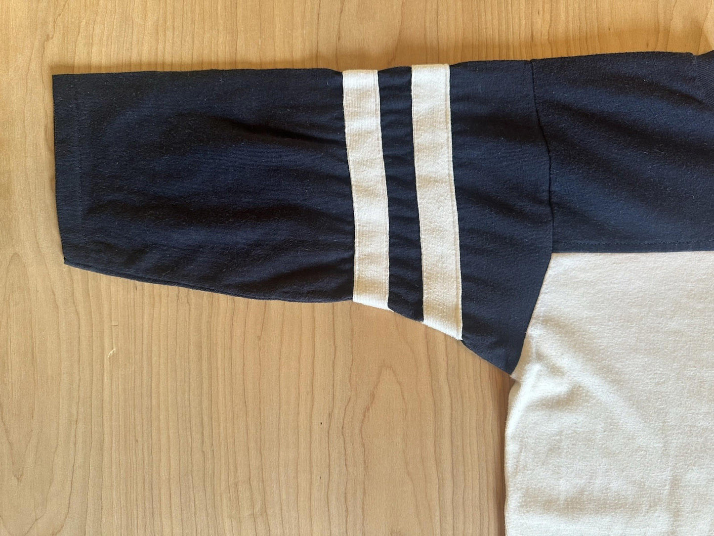 vintage 80's DUKE UNIVERSITY football shirt VELVA SHEEN medium STRIPED blue PREP