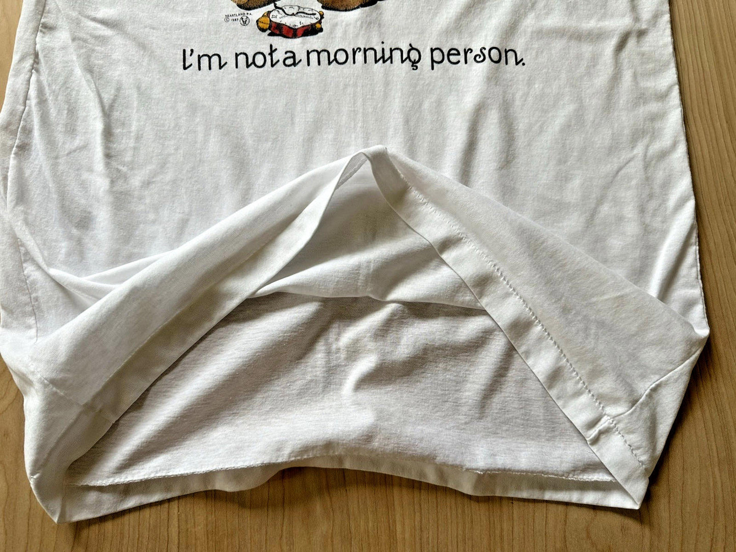 Vintage Bear With Me I’m Not A Morning Person T-Shirt Adult XL White 1990