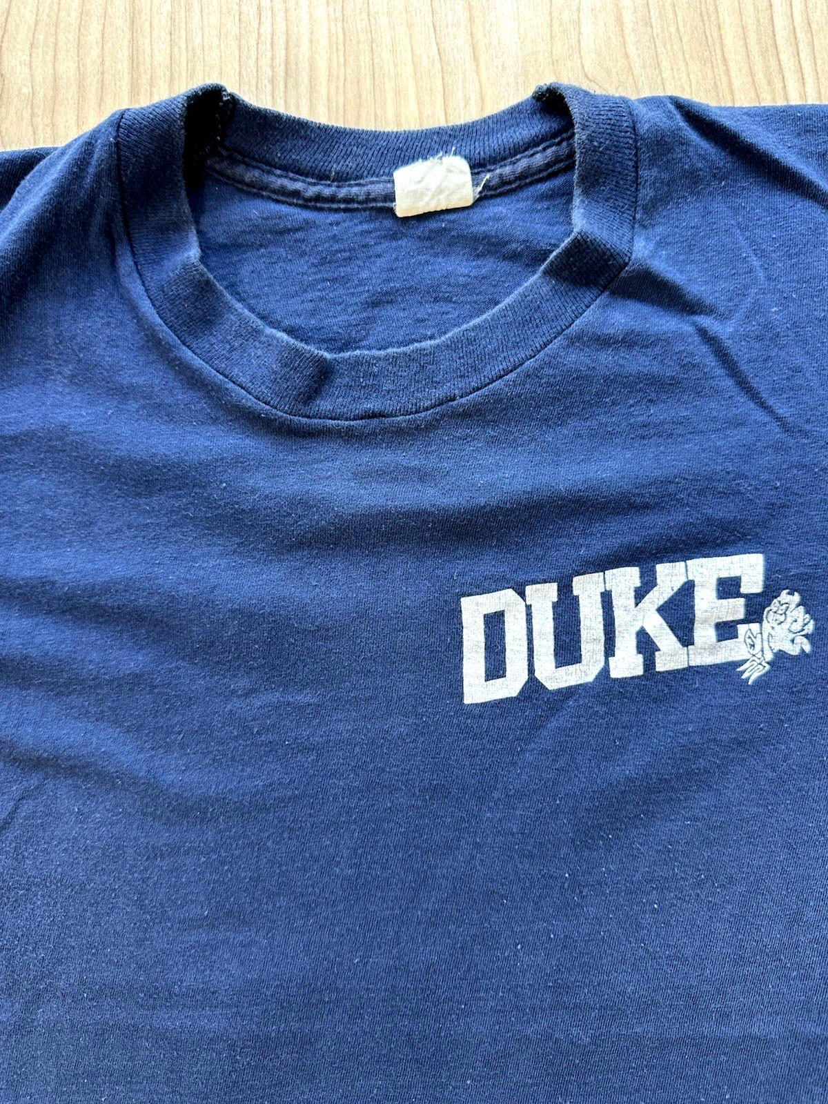 vintage 1984 DUKE UNIVERSITY fruit of the loom BLANK medium PUNK indie BLUE prep