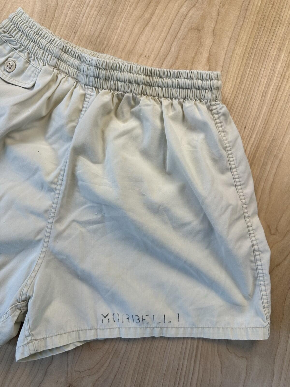 vintage 1980 military NAVY TRUNKS bathing suit STENCILED size MED vanderbuilt co