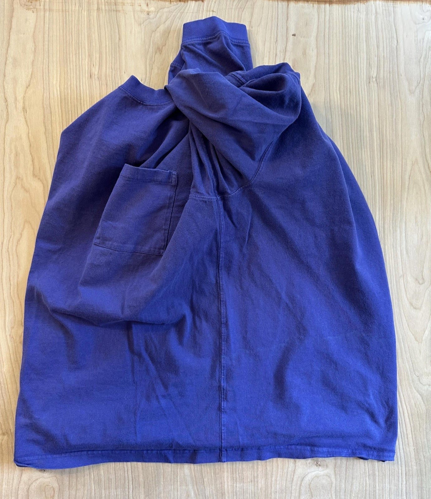 purple long sleeve 90's J CREW oarsman XL T SHIRT pocket t prep sporty COTTON