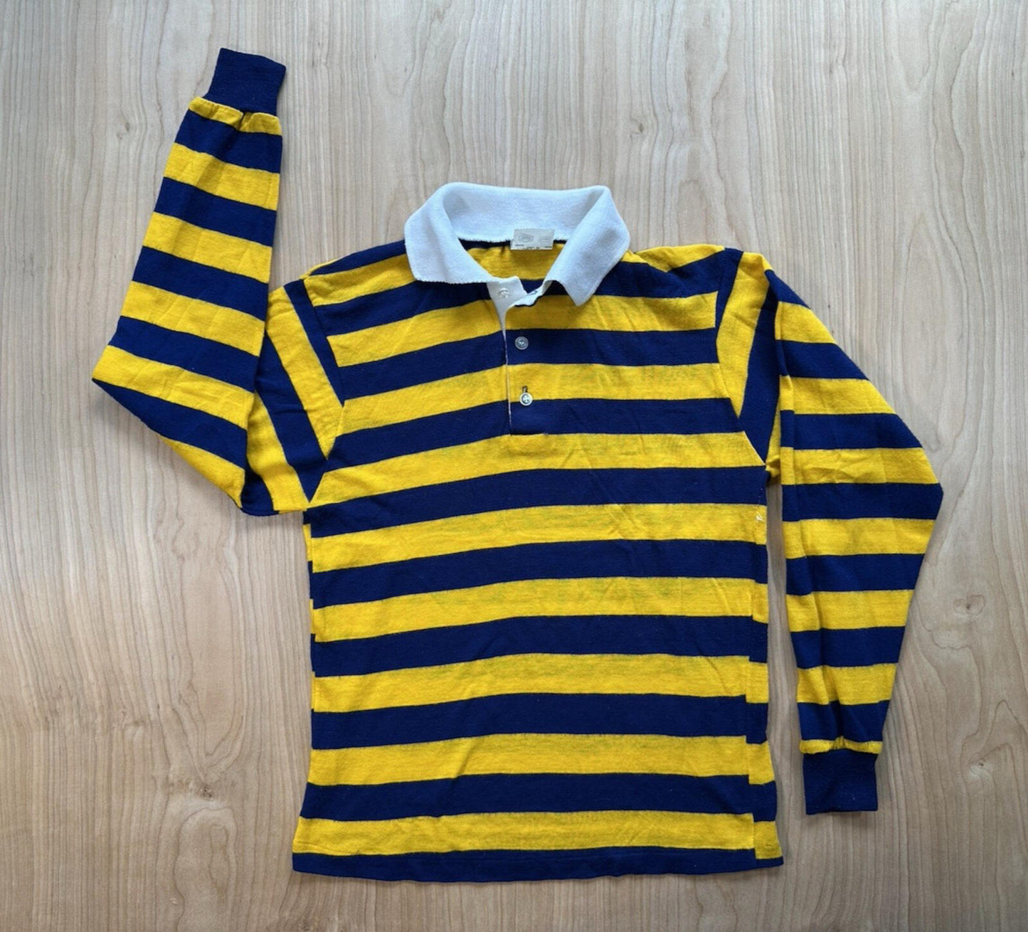 vintage 70's childrens RUGBY blue and yellow SEARS boys PERMA-PREST preppy