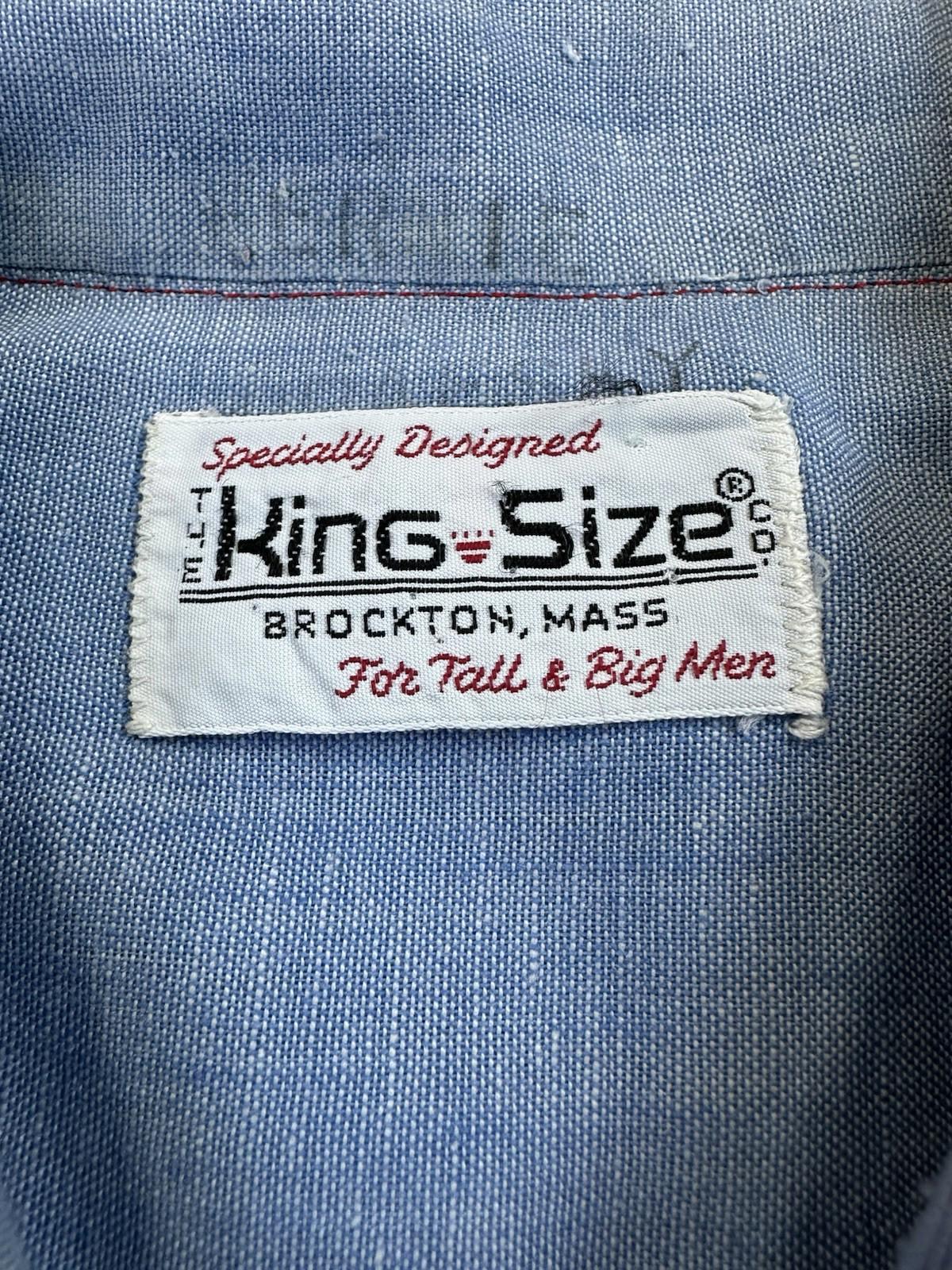 vintage 70's CHAMBRAY king size label BIG & TALL contrast red stitching TRUCKER