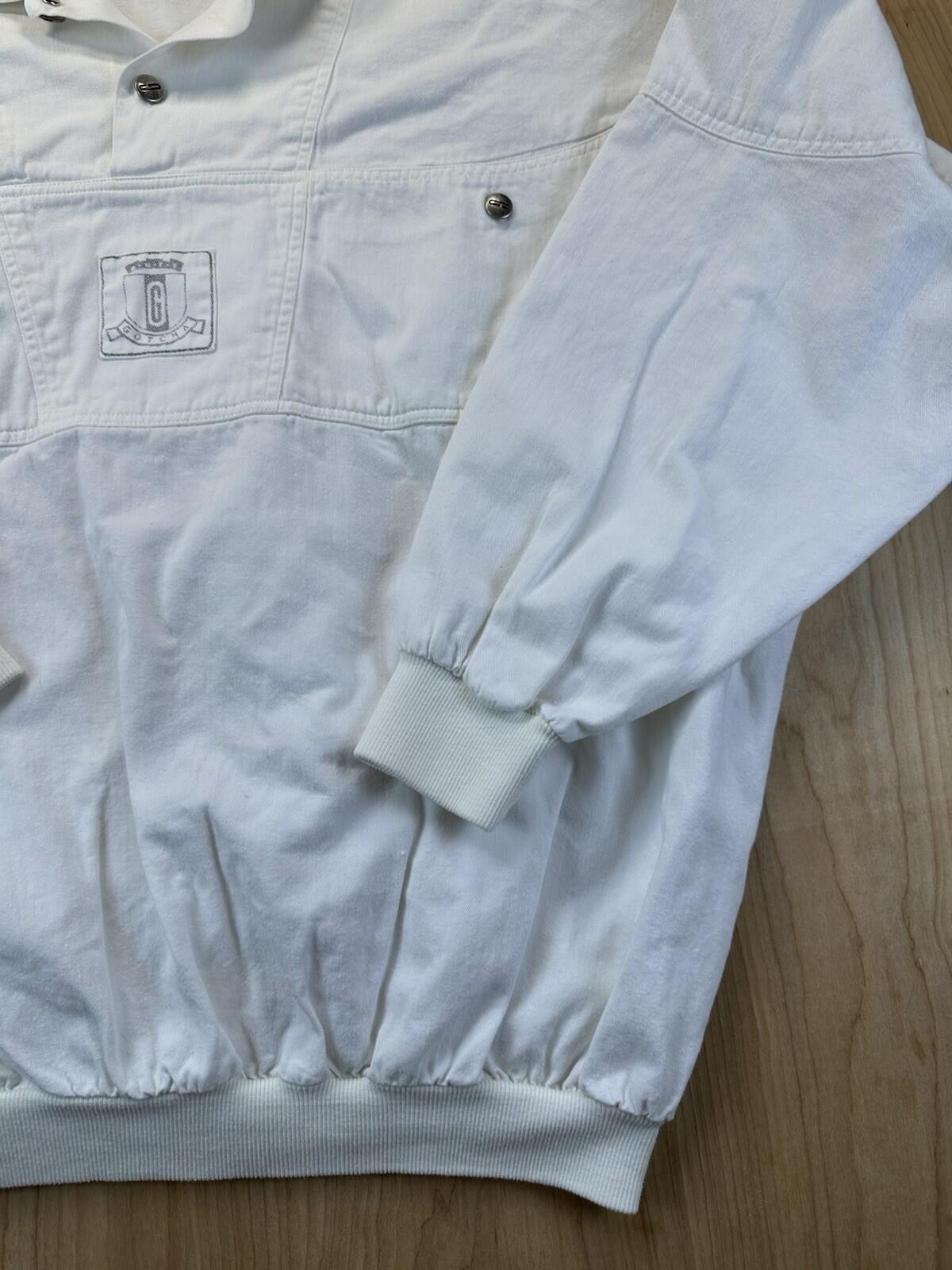 vintage 80's GOTCHA pop over WHITE baggy COTTON skater SURFING new wave LARGE