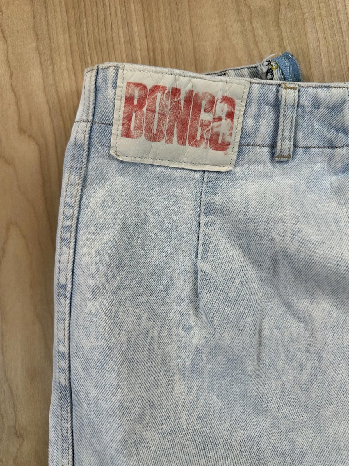 vintage 80's BONGO JEANS denim skirt SIZE 11 made in USA acid wash NEW WAVE prep