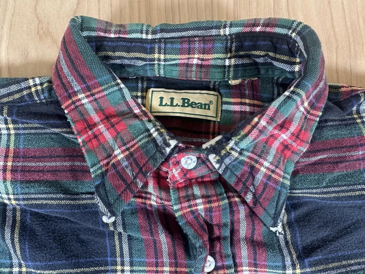 vintage 1980's LL BEAN flannel LONG SLEEVE worn SOFT preppy XTRA LARGE classic