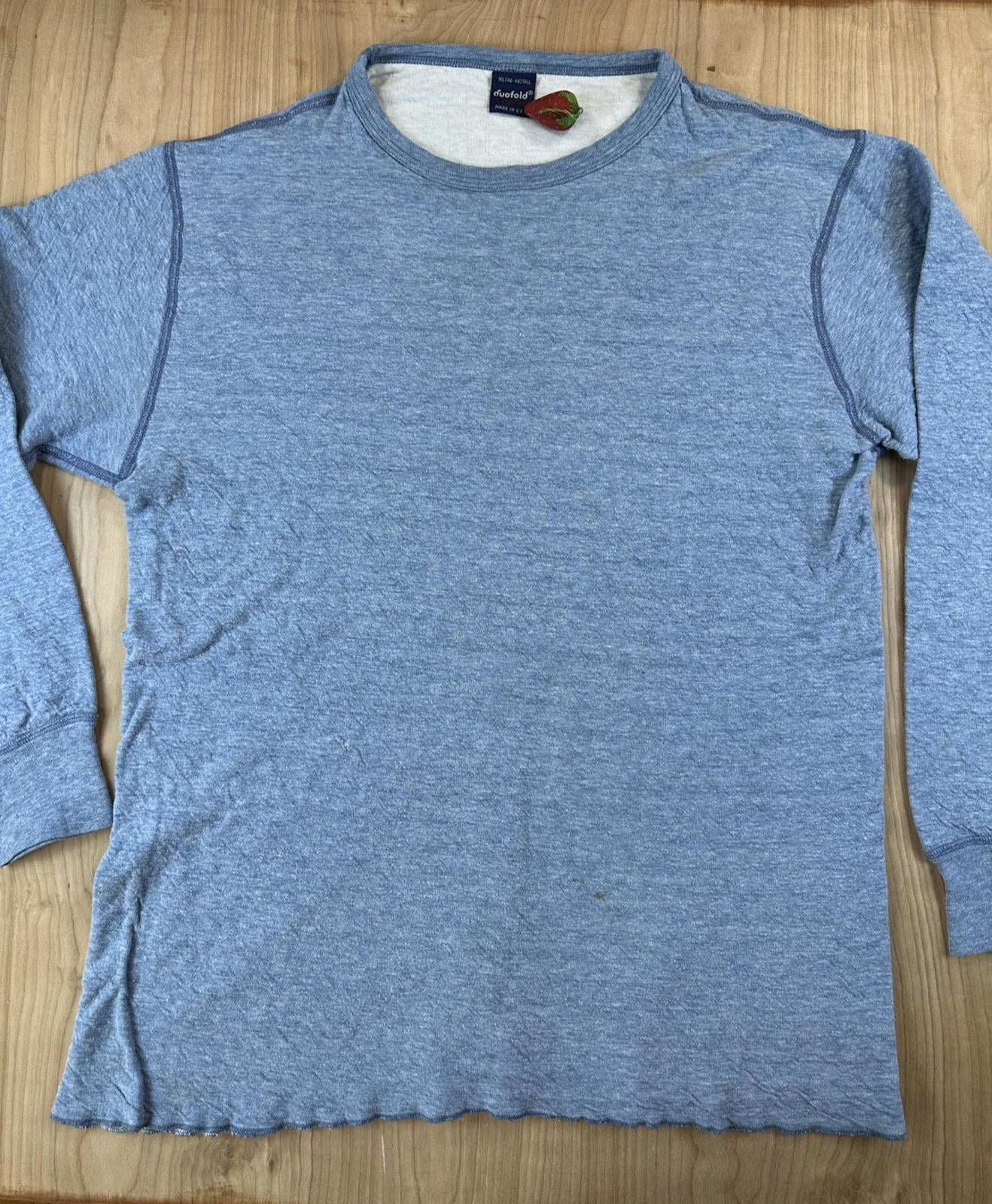vintage 80's DUOFOLD blue XTRA LARGE longsleeve WORK WEAR preppy GORPCORE