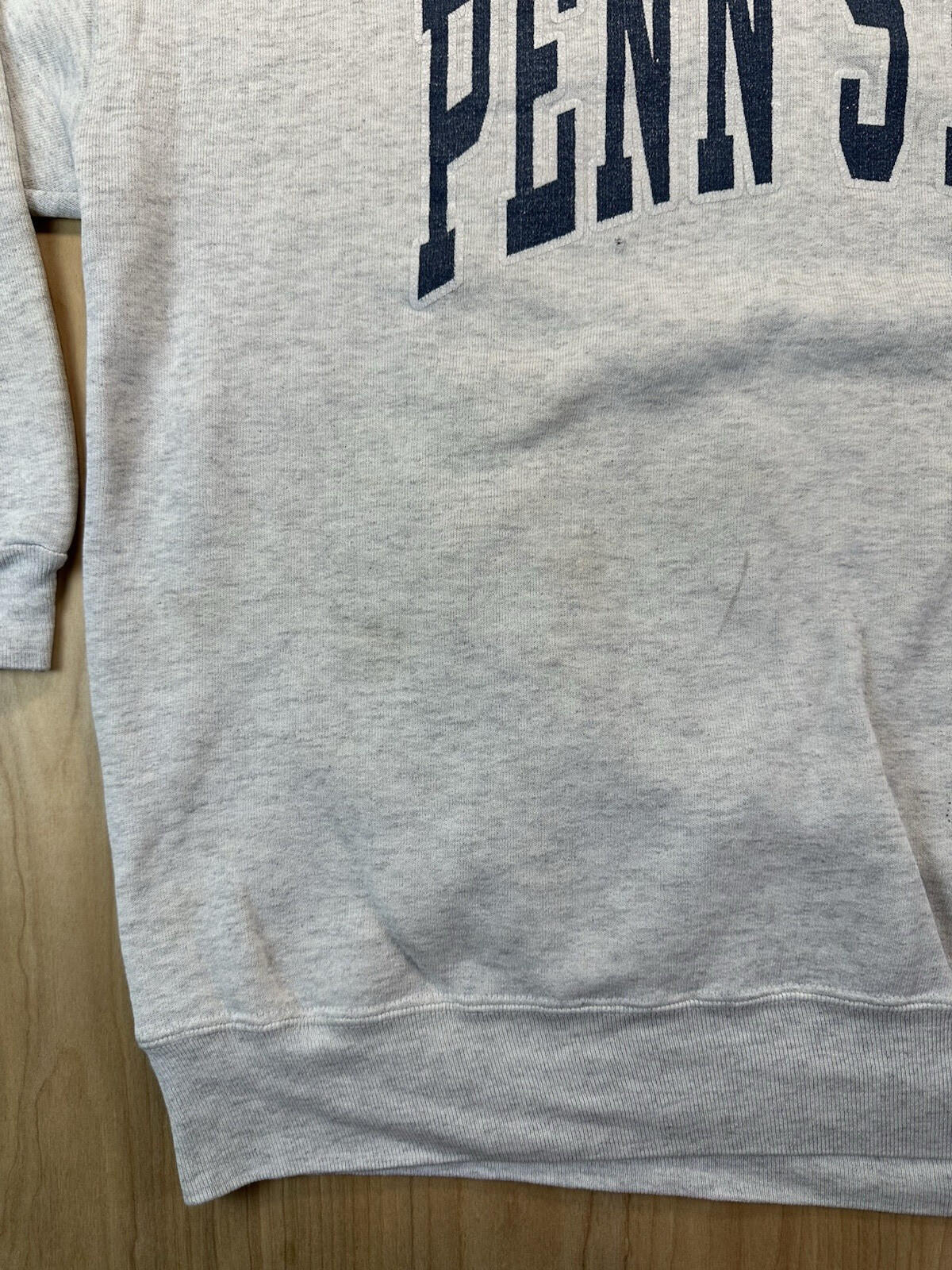 vintage 80's PENN STATE sweatshirt L double sided print DODGER tag PAINT SPLAT
