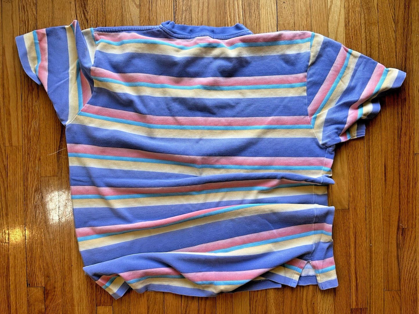 vintage HUNT CLUB faded striped crew neck SHIRT size LARGE 90'S jc penny