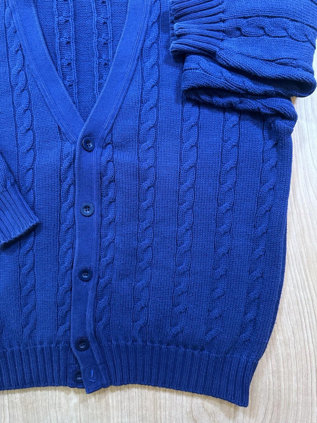 vintage 90's BENETTON cardigan STRANGER THINGS blue COTTON cable knit ITALY prep