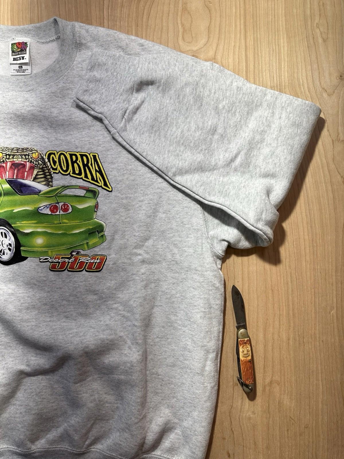 vintage 1994 KING COBRA desert run 500 SWEATSHIRT fruit of the loom DEADSTOCK XL