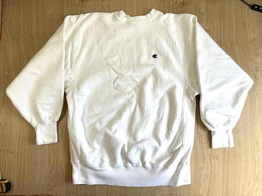 80's vintage reverse weave warmup CHAMPION sweatshirt XXL white clean