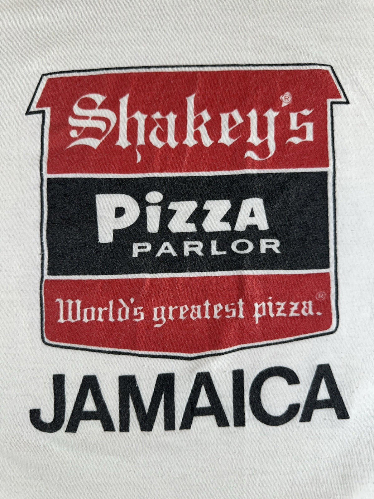vintage 1970's SHAKEY'S PIZZA JAMAICA t shirt SUN ISLAND single stitch AMAZING