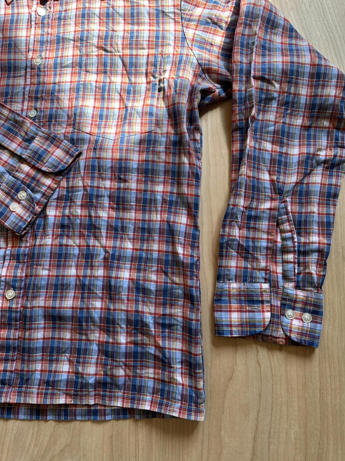 vintage 80's summer weight MENS plaid button up collar shirt INDIE grunge PUNK