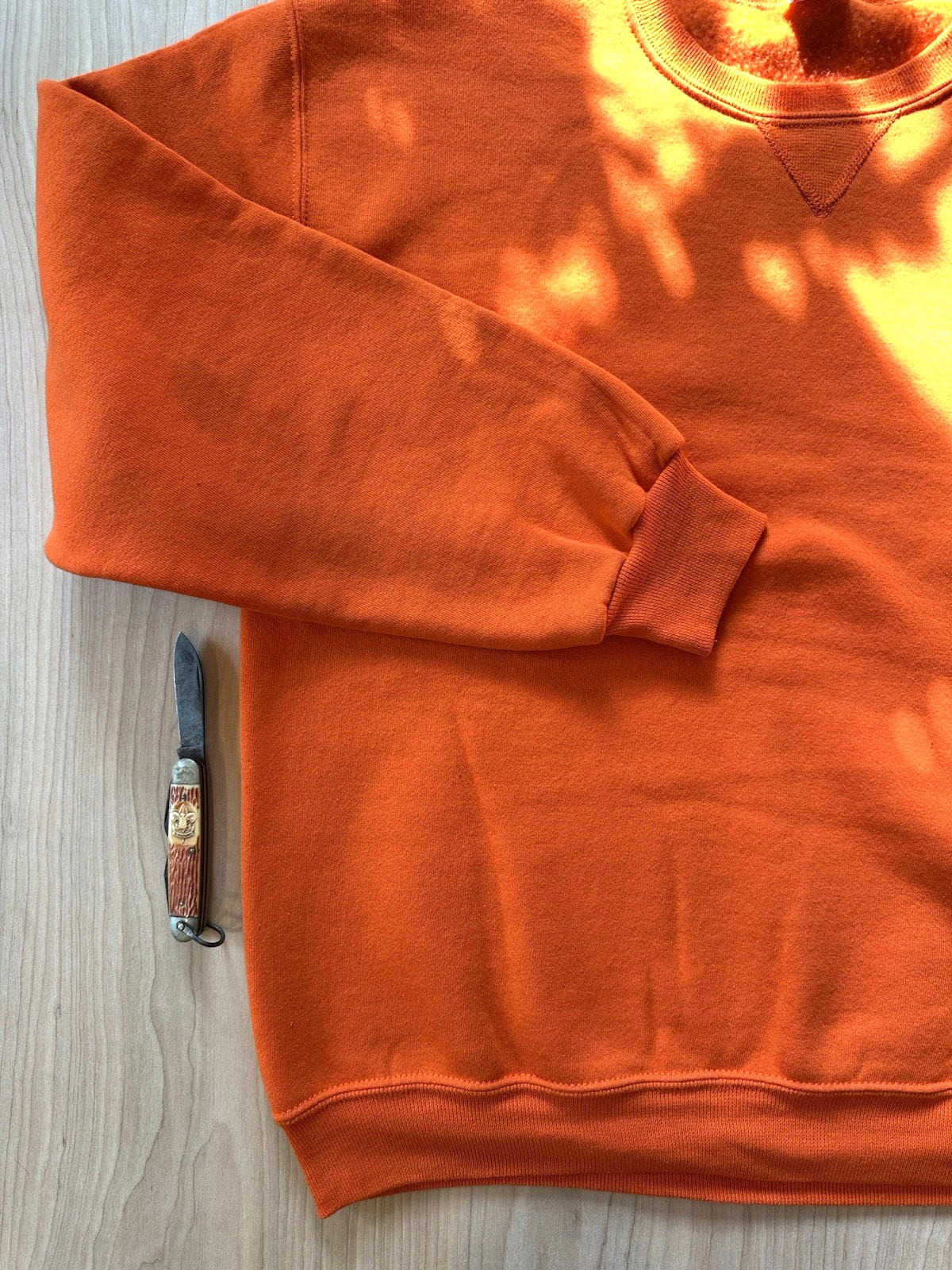 vintage 90's RUSSELL athletic ORANGE pullover sweatshirt size MEDIUM