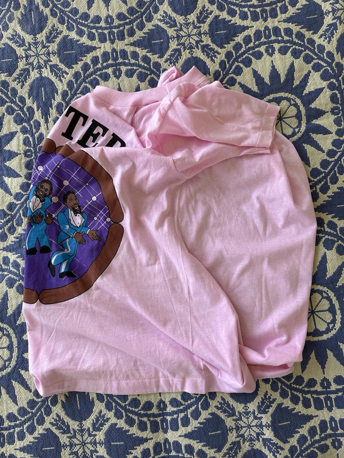 vintage 80's DRIFTERS tour shirt DEADSTOCK pink SCREEN STARS cartoon XL