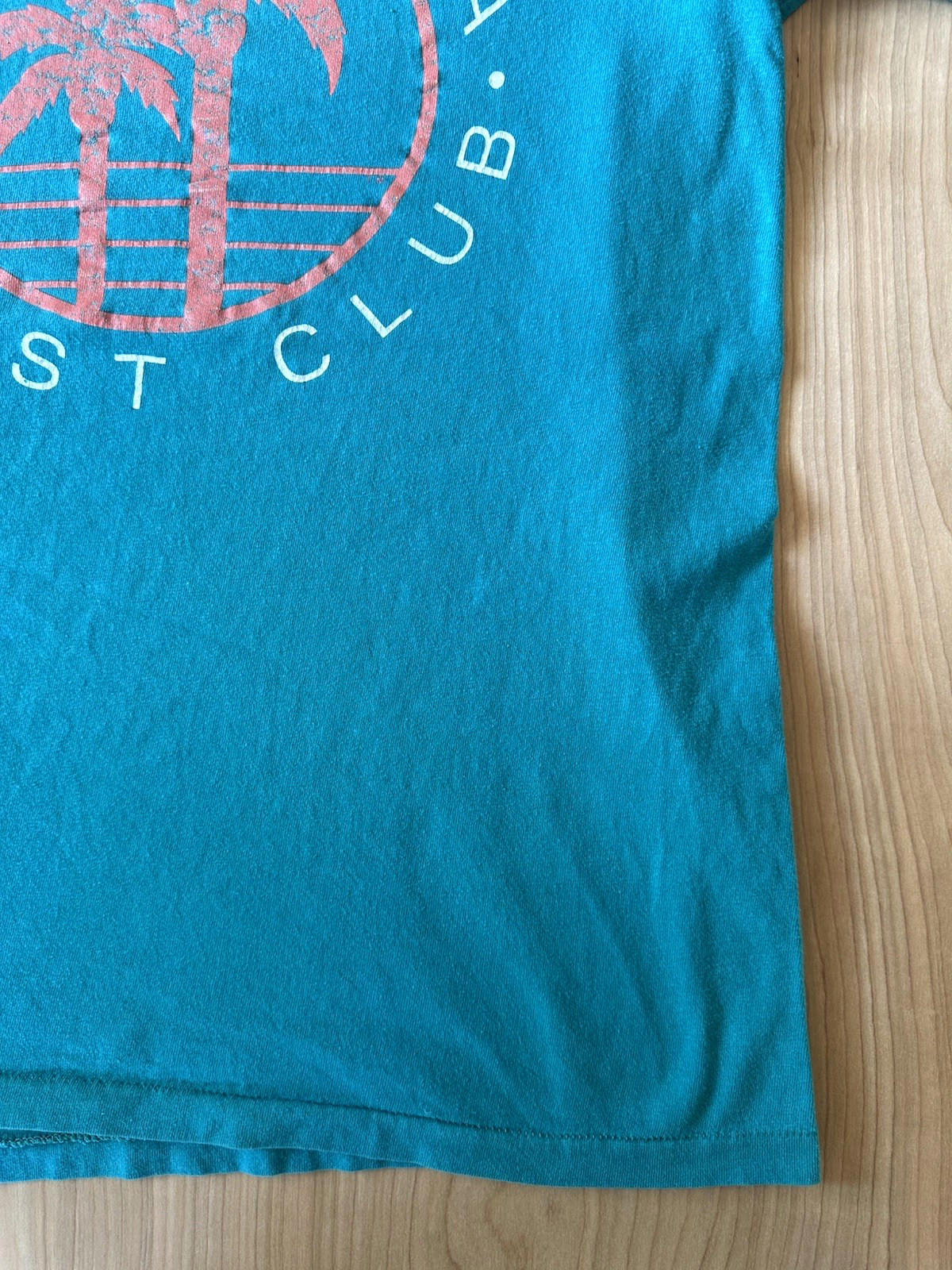 vintage 80's CALIFORNIA COAST CLUB t shirt TEAL & PINK single stitch BEEFY T op