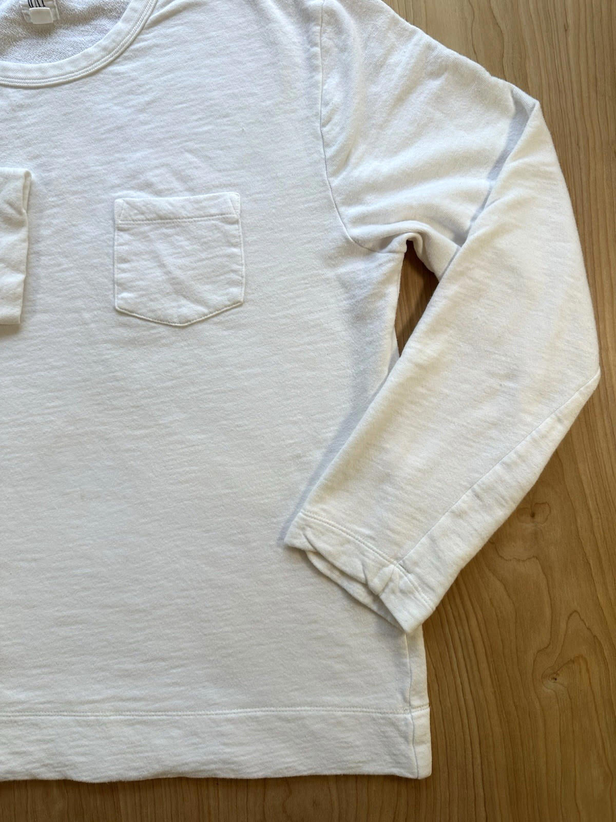 vintage GAP lightweight SWEATSHIRT longsleeve POCKET white LARGE all COTTON