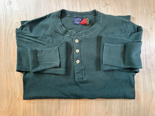 vintage 70's Duofold henly collar Thermal green Made In Usa xtra large Gorp