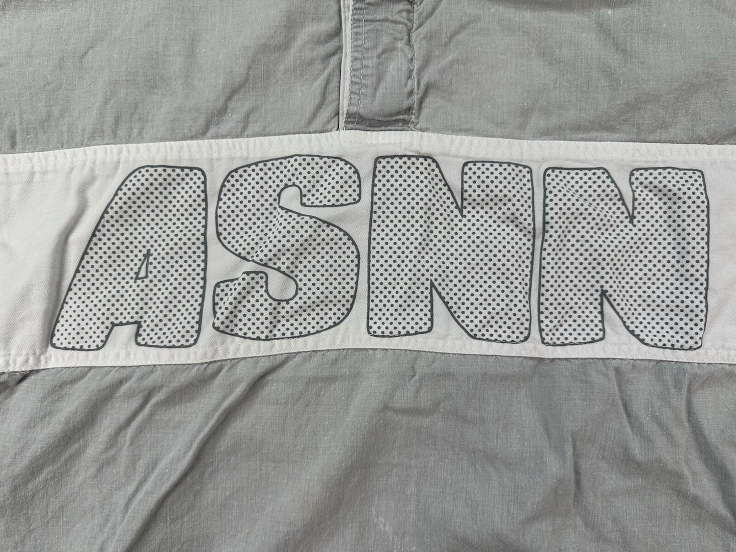 vintage 80's NAF NAF PARIS rugby ASNN collard button up GREY large PREPPY