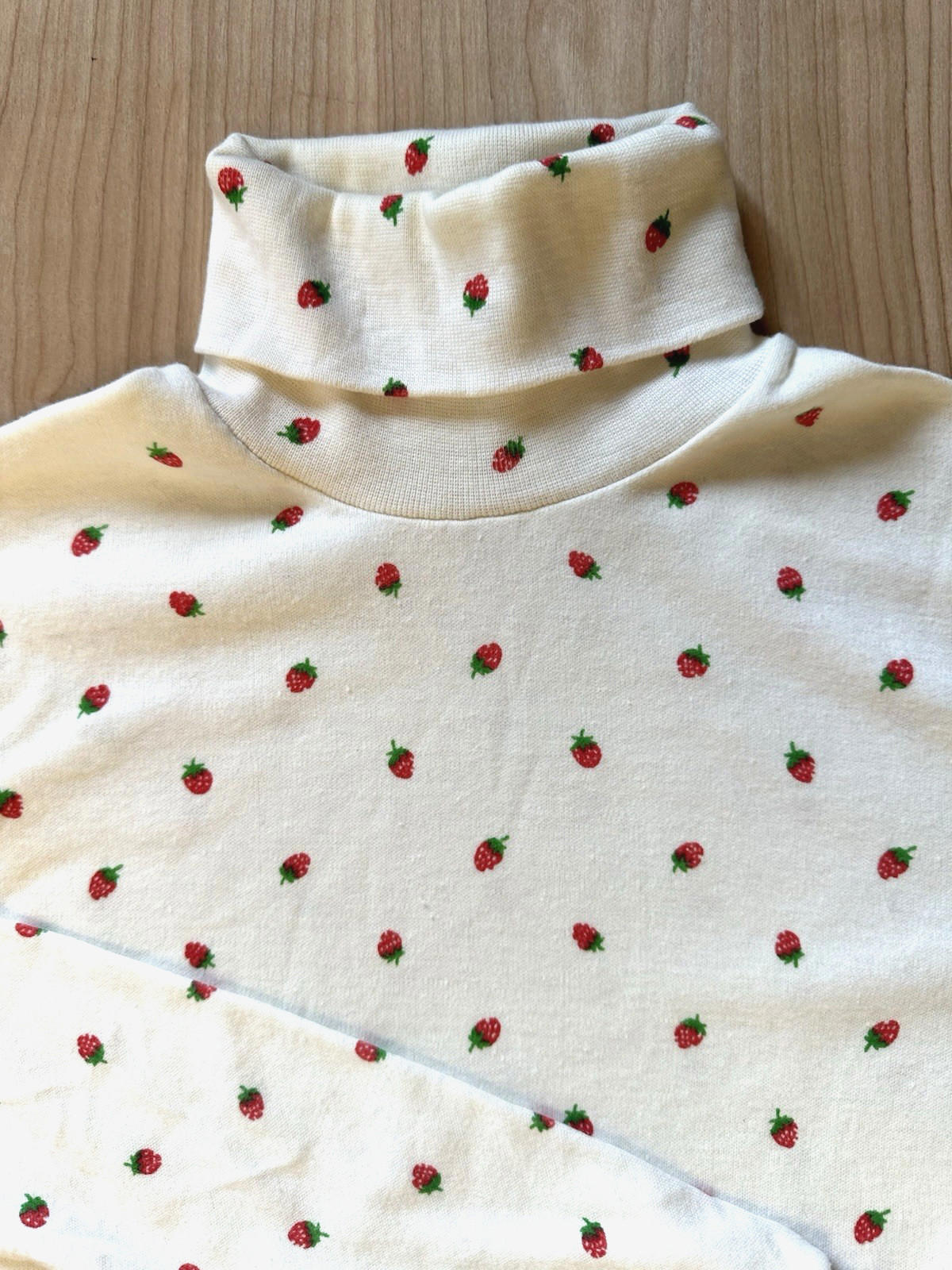 vintage 80's strawberries TURTLE NECK trousers up GIRLS mod LARGE new wave PREP