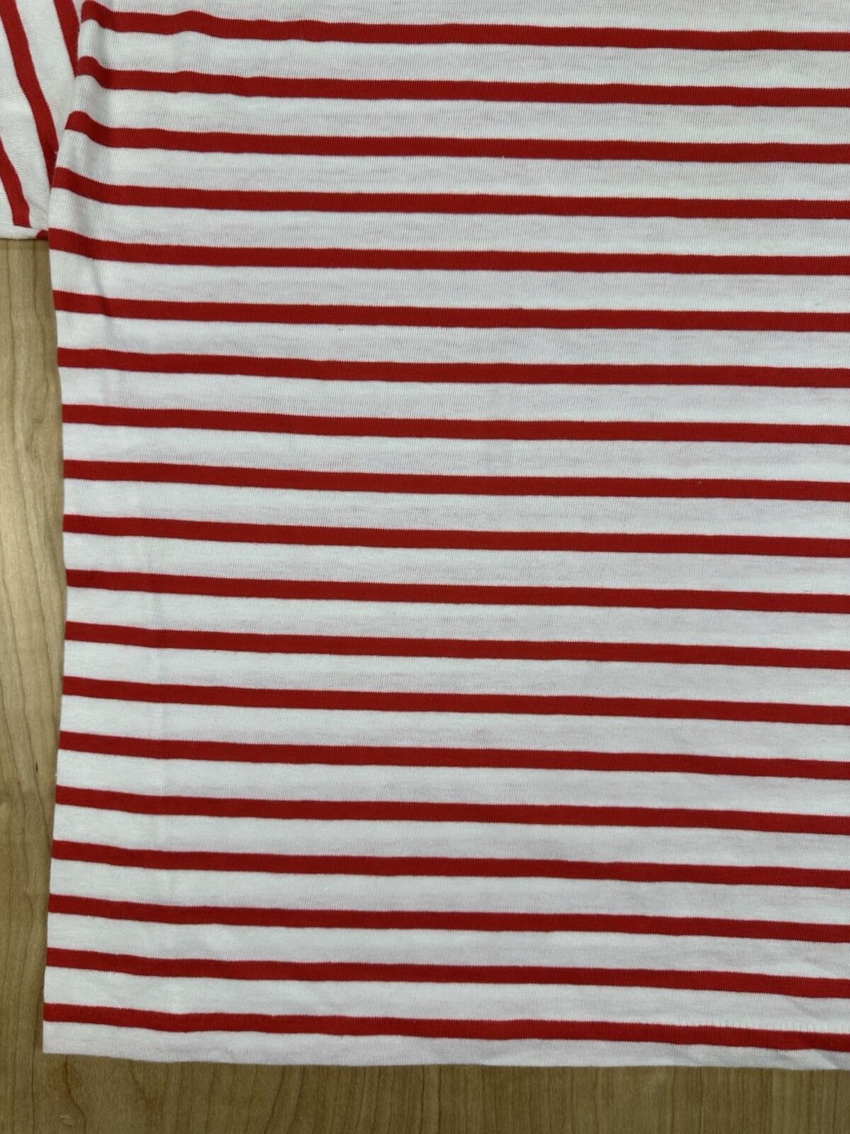 vintage 80's LE TIGRE red and white striped TOP beachy SAILOR GIRL punk LARGE