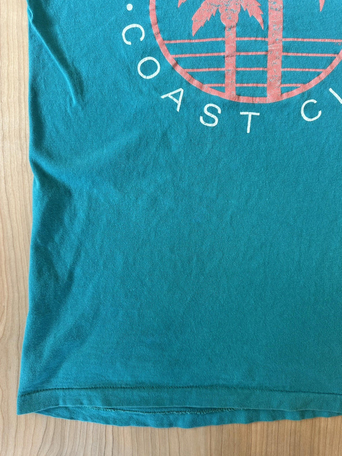 vintage 80's CALIFORNIA COAST CLUB t shirt TEAL & PINK single stitch BEEFY T op