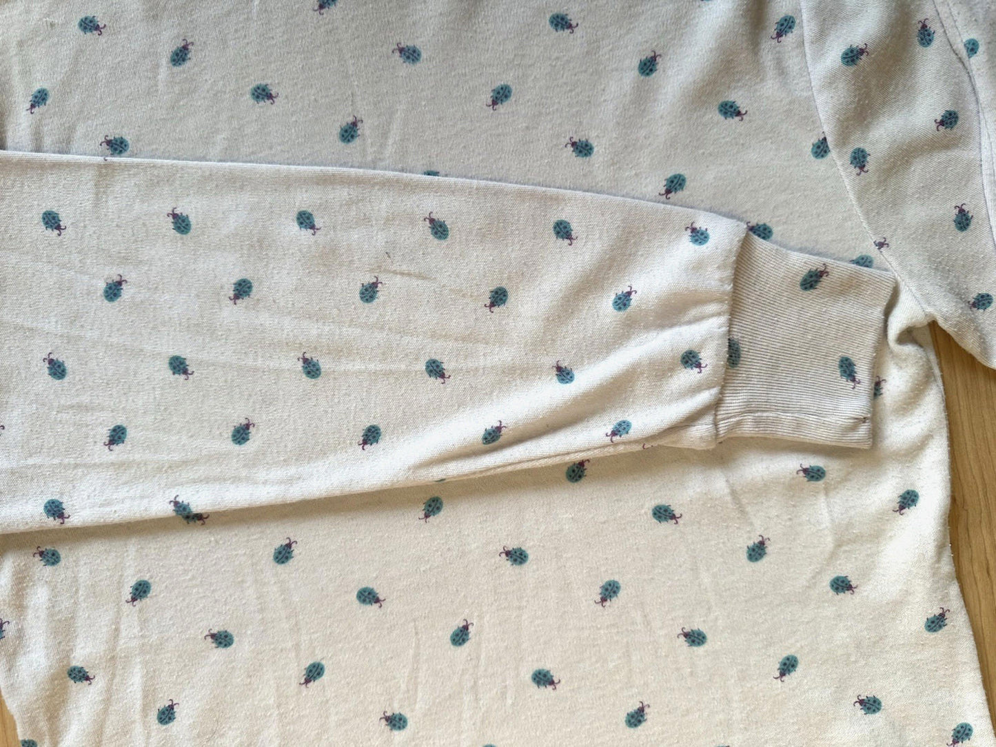 vintage 80's CUTE BUG TURTLE NECK trousers up GIRLS lady bug LARGE new wave