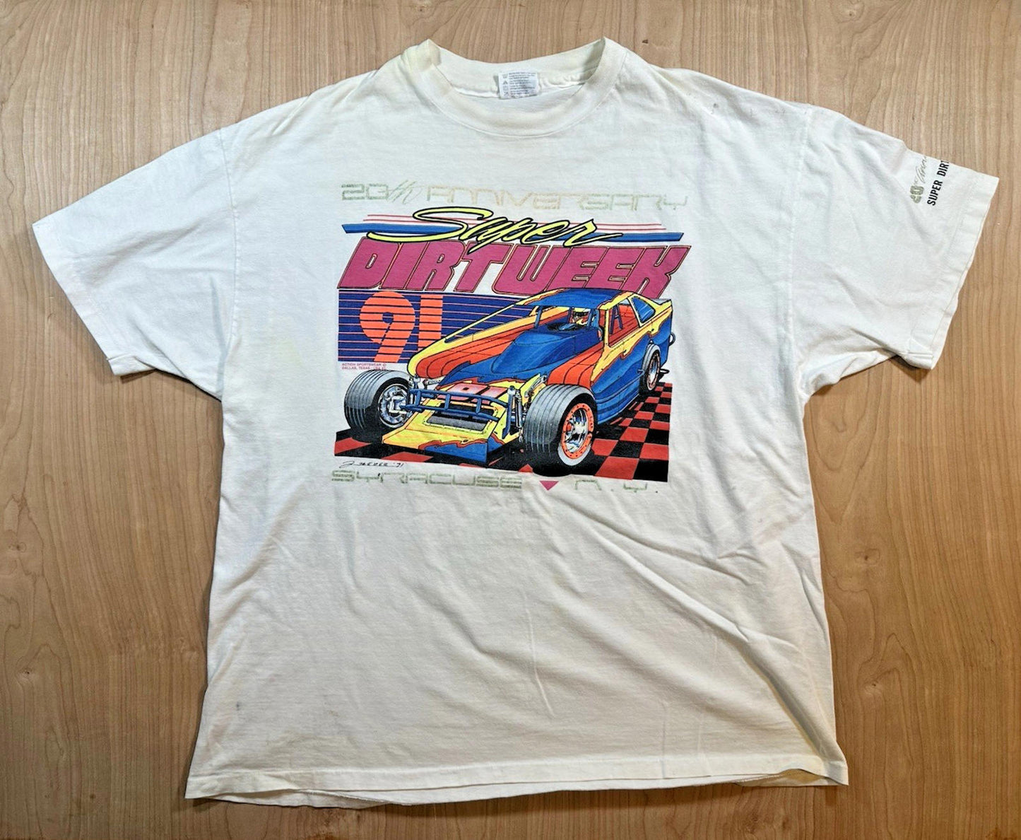 vintage SUPER DIRT WEEK 1991 t shirt HOT ROD funny car MILLER XXL hanes beefy t