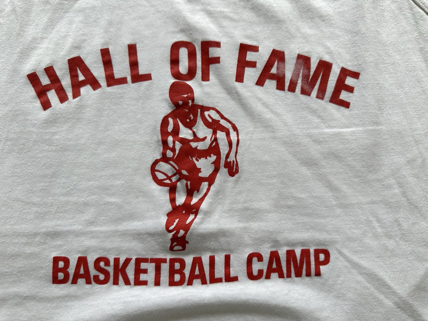 vintage 1980's BASKETBALL CAMP tank top SINGLE STITCH hall of fame LARGE