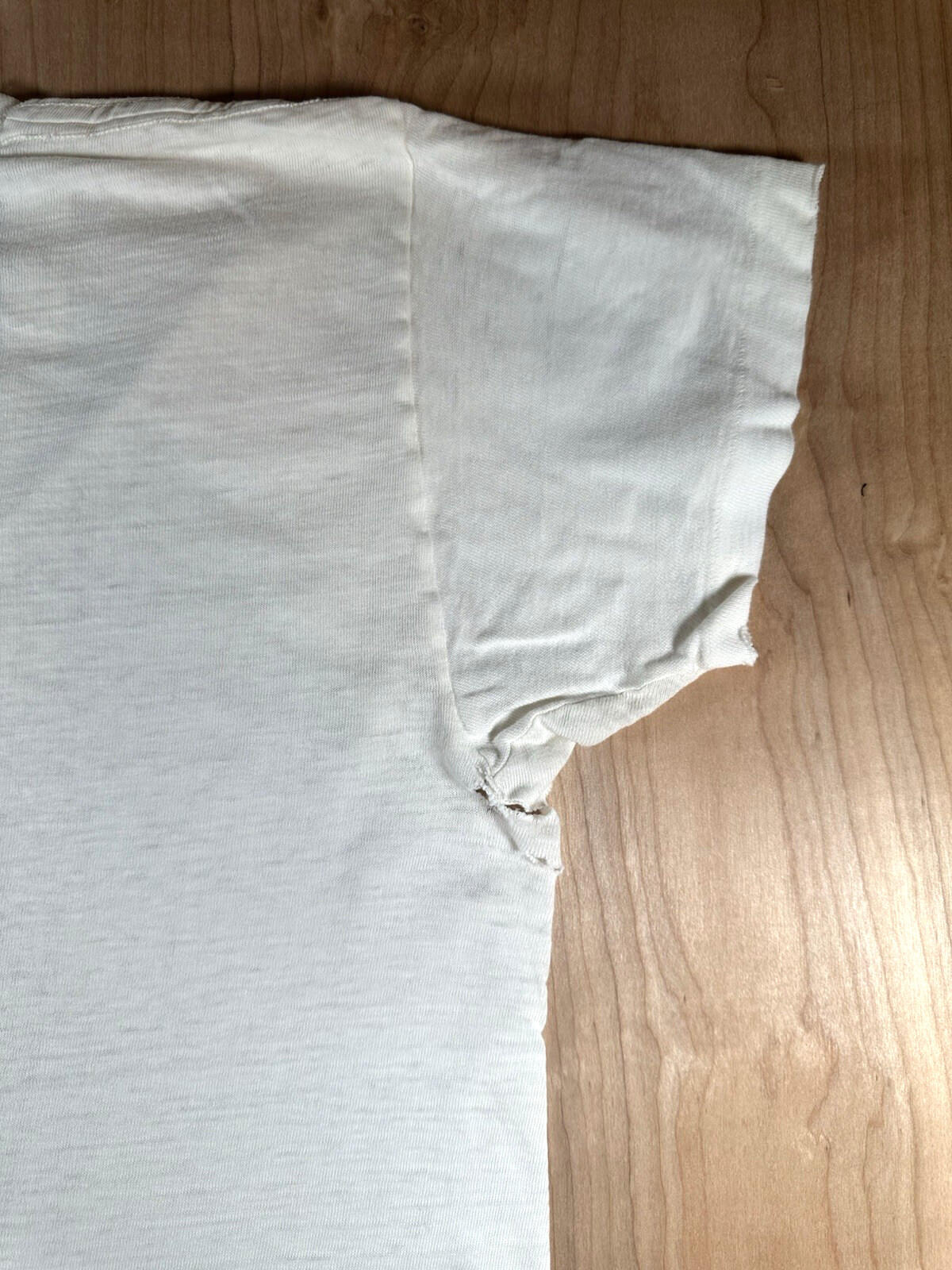 vintage 60's JOCKEY UNDERSHIRT v neck SHREDDED worn PATINA torn MEDIUM j6