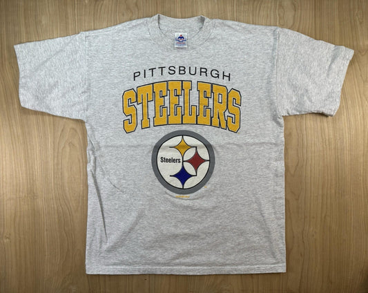 vintage 95 Pittsburgh STEELERS T SHIRT heavy duty all COTTON MILLER T usa made L