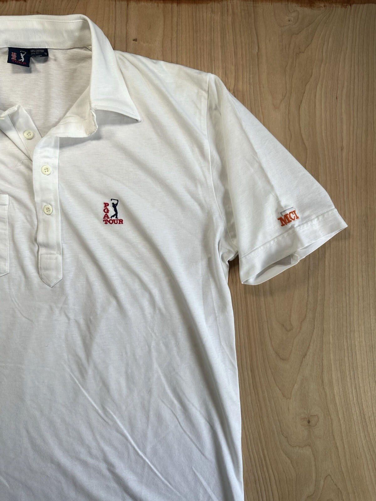 vintage 80'S PGA TOUR  polo SHIRT Classic LARGE white GOLF BRO prep