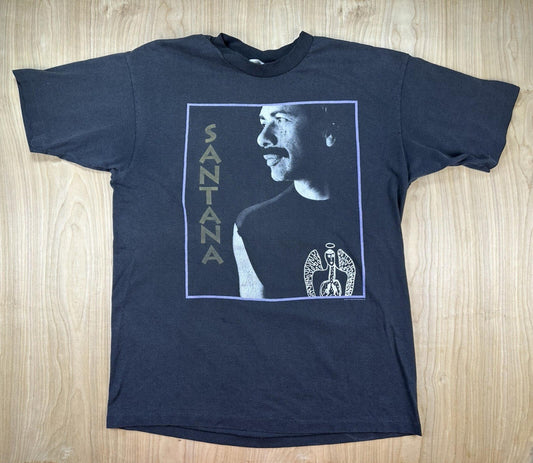 vintage 90's SANTANA TOUR 1990 t shirt BLACK extra large HANES 50/50
