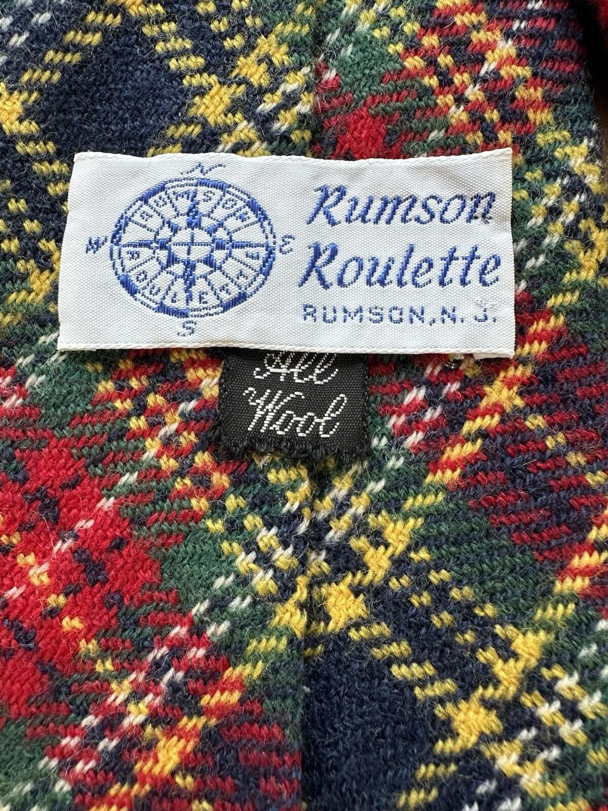 vintage 1980 plaid wool tie BEAUTIFUL rumson roulette hand made preppy classic