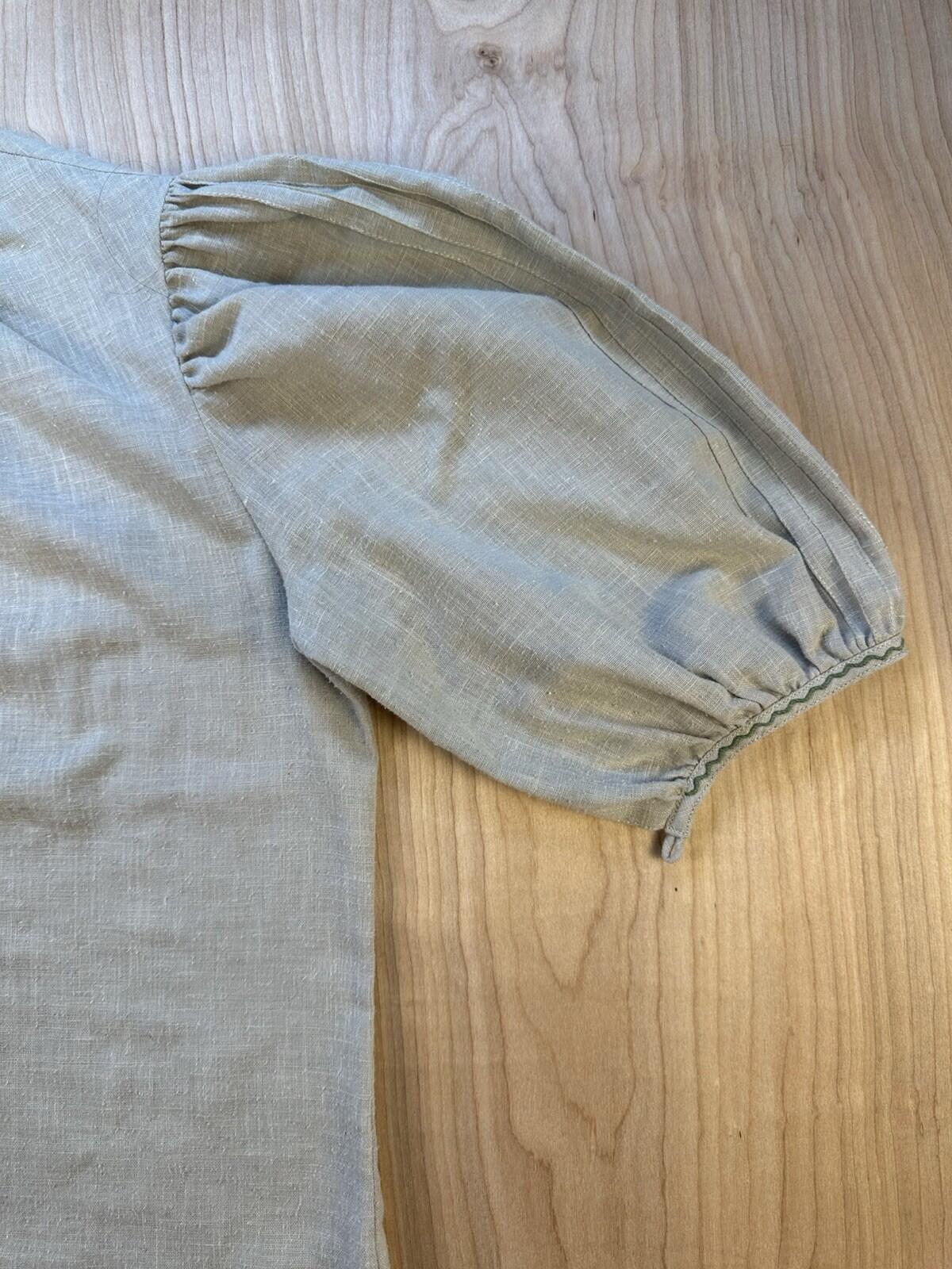 vintage 80's ELHO puff sleeve POP-OVER blouse SIZE MEDIUM hippy LANDGIRL