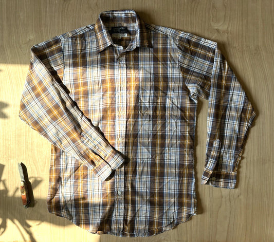 vintage 80's lightweight plaid MENS BUTTON UP western CHRISTOPHER RAND indie