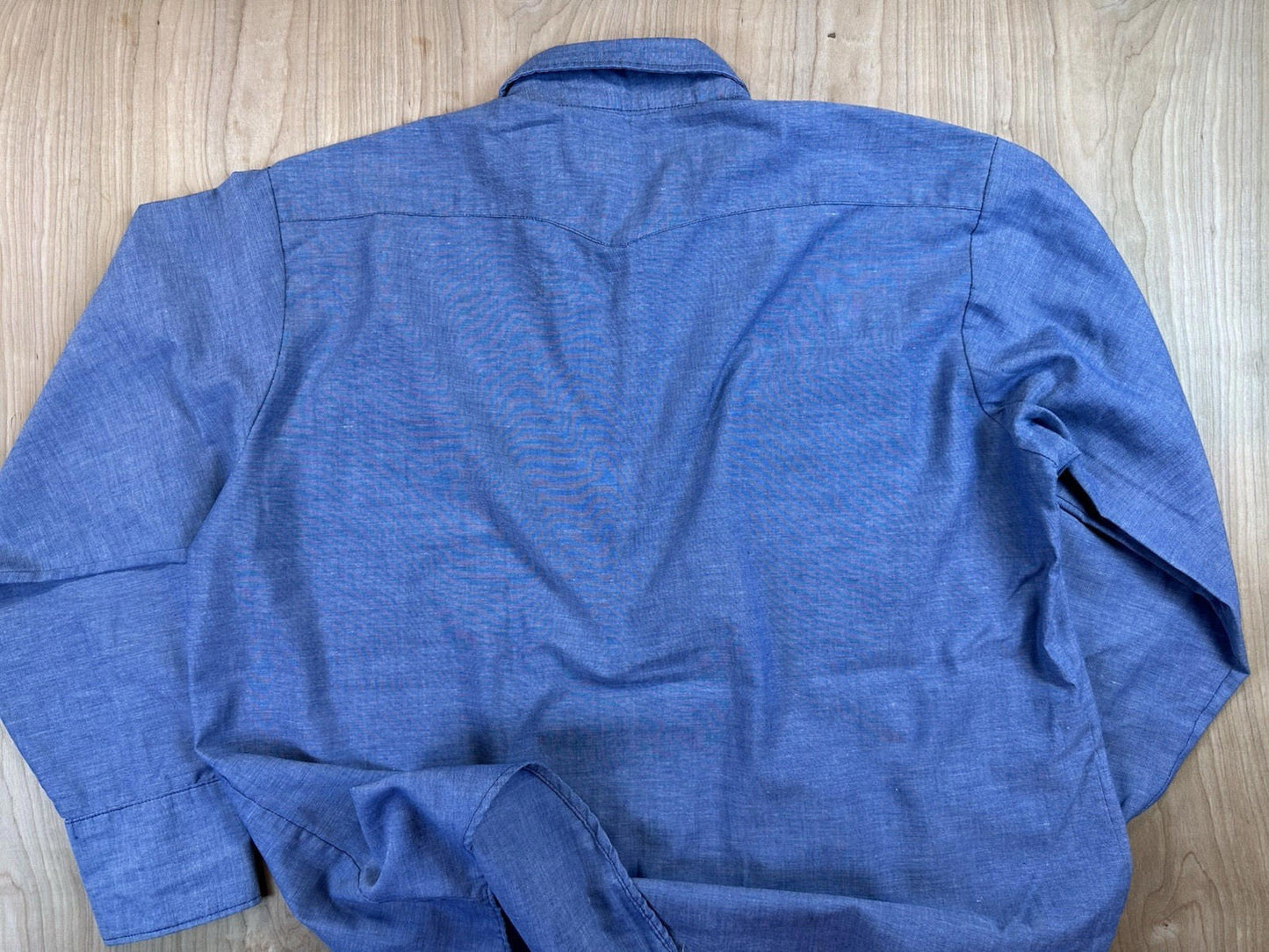 vintage 70's western PEARL SNAP chambray XXL cowboy shirt CHARLES ALEXANDER