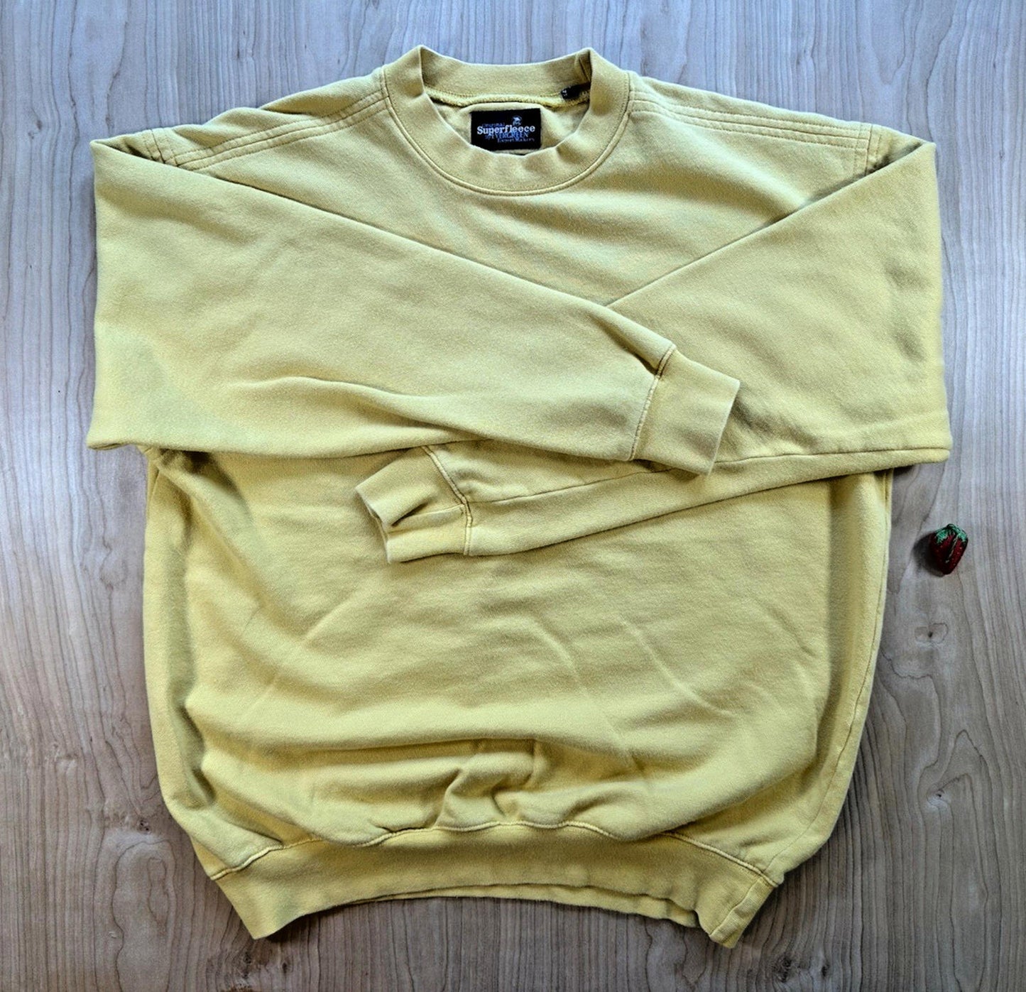 vintage 90's SUPERFLEECE by evergreen SWEATSHIRT yellow MEDIUM pullover SOFT
