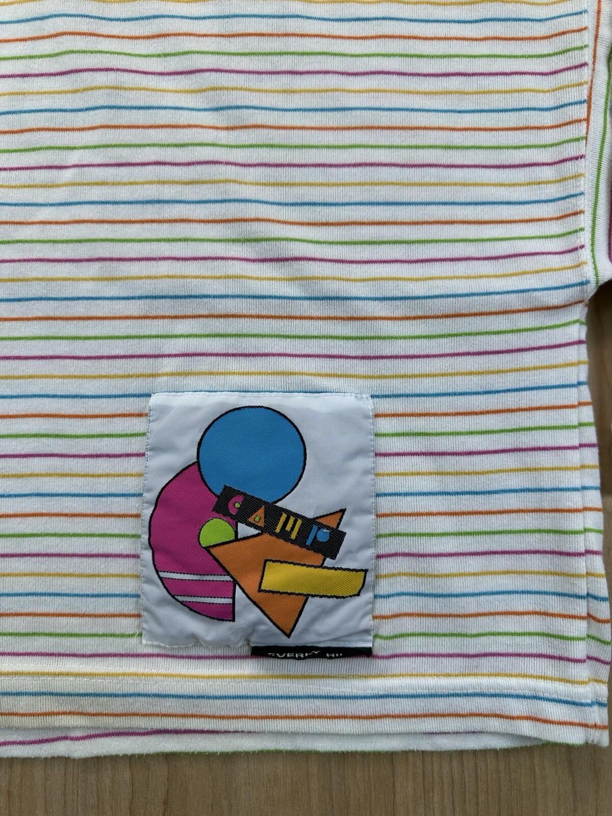 vintage 80's CAMP BEVERLY HILLS crop top applique NEW WAVE striped VALLEY GIRL