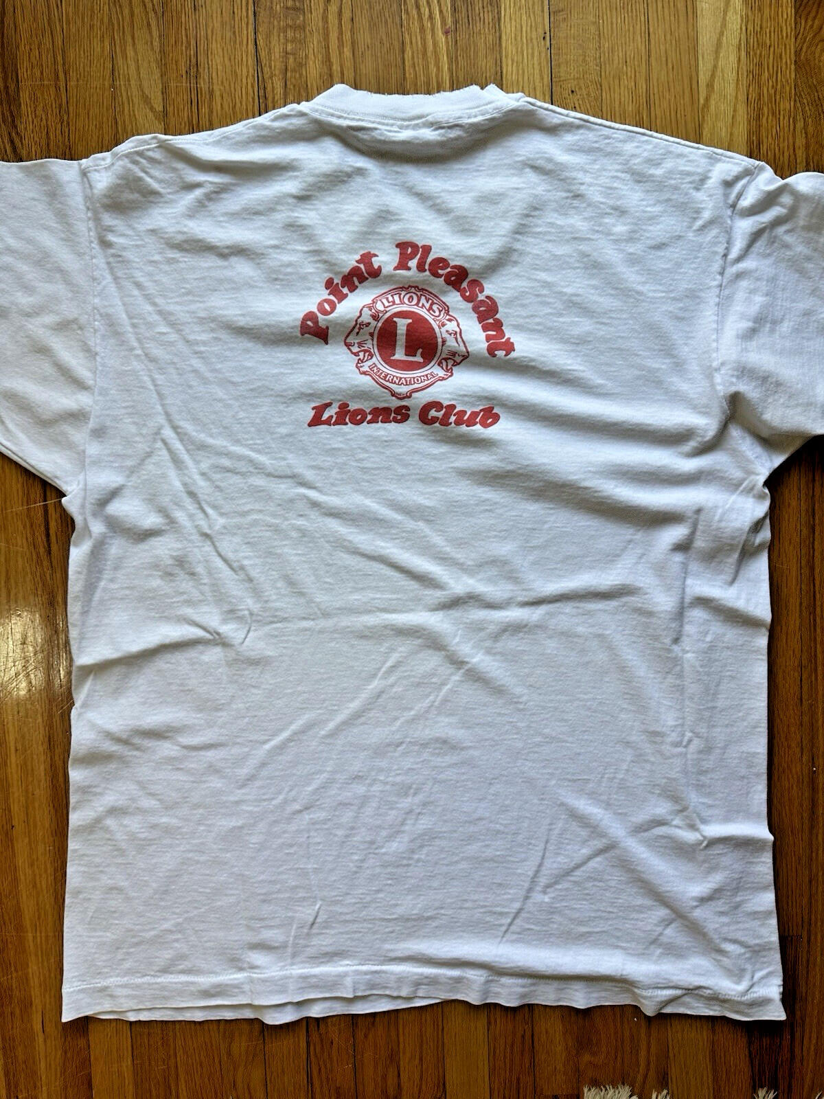 90's vintage tubing LIONS CLUB point pleasant beach NJ cartoon hawaiian shirt