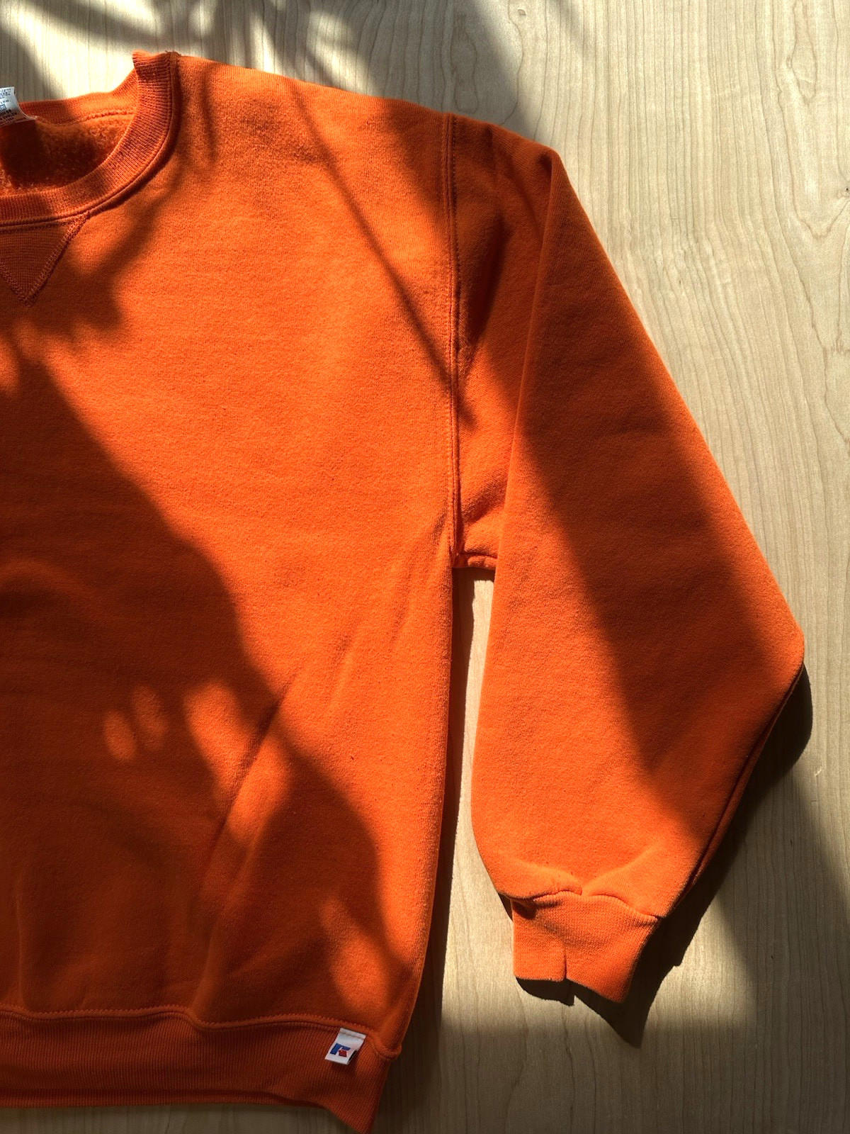 vintage 90's RUSSELL athletic ORANGE pullover sweatshirt size MEDIUM