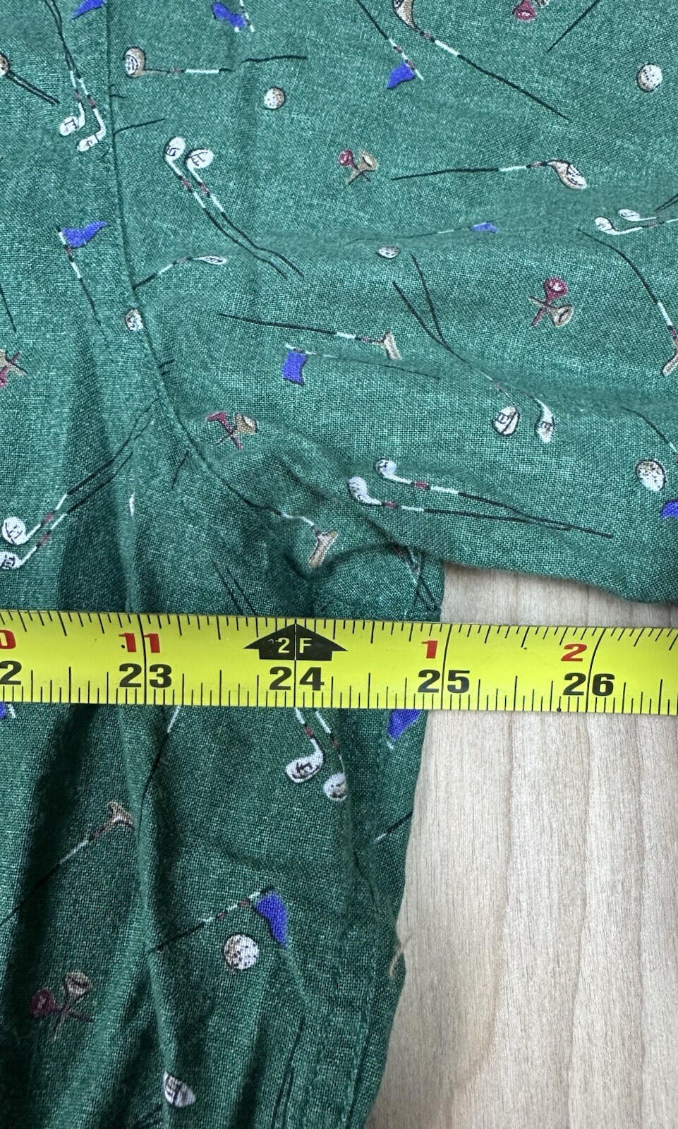 vintage 90's CHAPS RALPH LAUREN button down ALL OVER GOLF PRINT cotton XL green