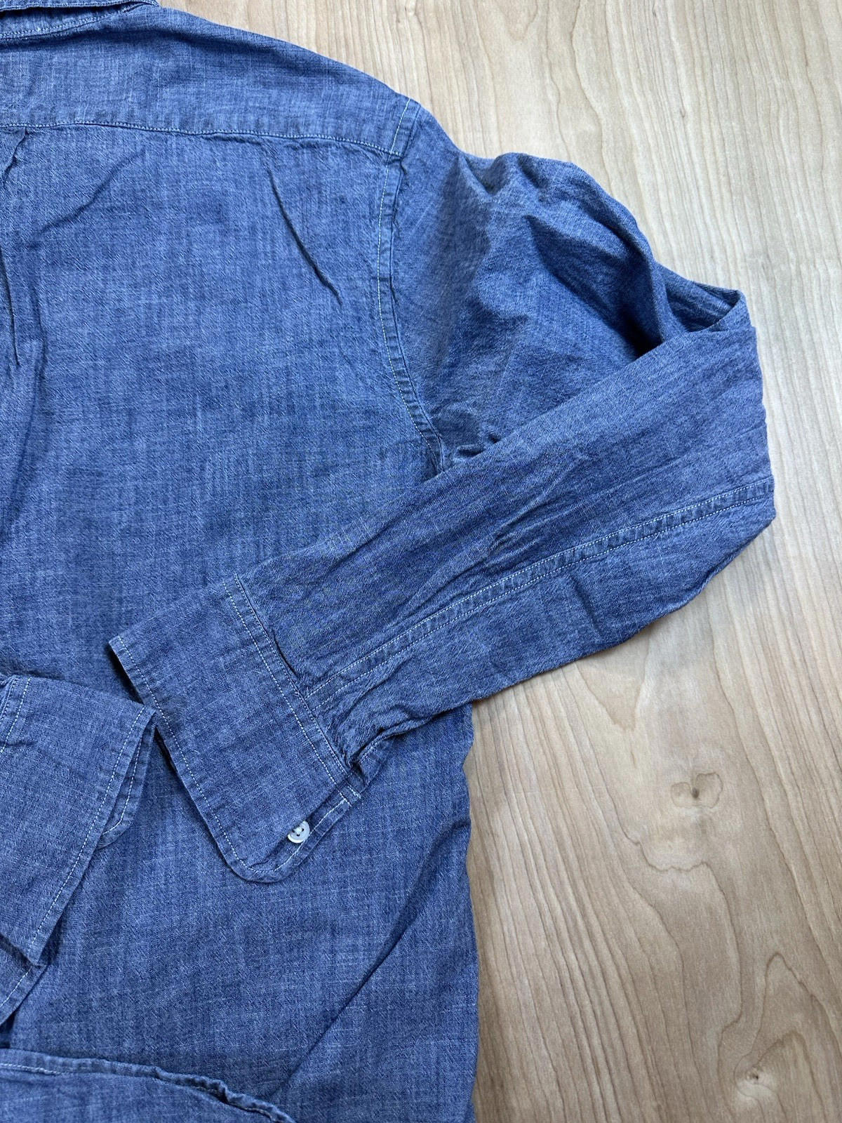 2019 J CREW chambray EVERY STITCH CONSIDERED tag MEDIUM organic cotton SLIM FIT