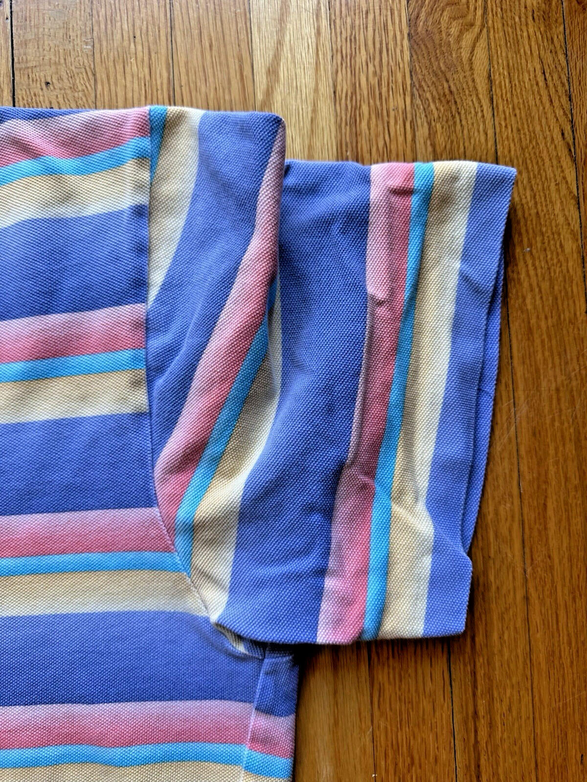 vintage HUNT CLUB faded striped crew neck SHIRT size LARGE 90'S jc penny