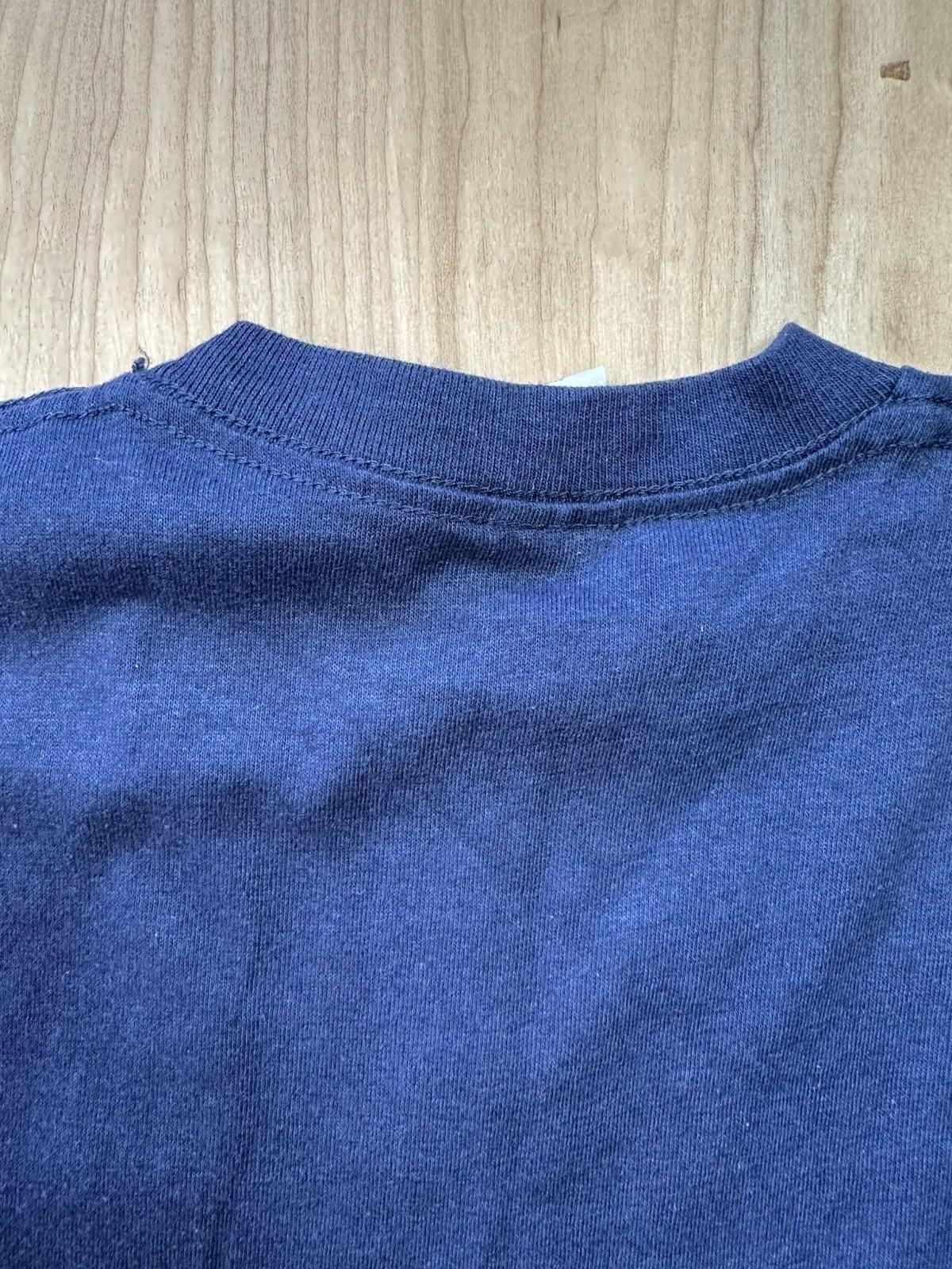 vintage sportswear single stitch 1980's fraternity T SHIRT college navy blue
