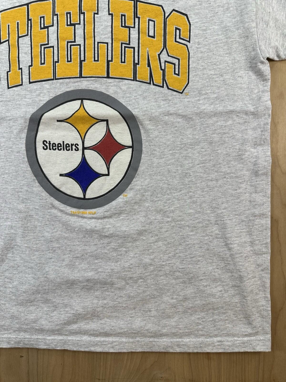 vintage 95 Pittsburgh STEELERS T SHIRT heavy duty all COTTON MILLER T usa made L