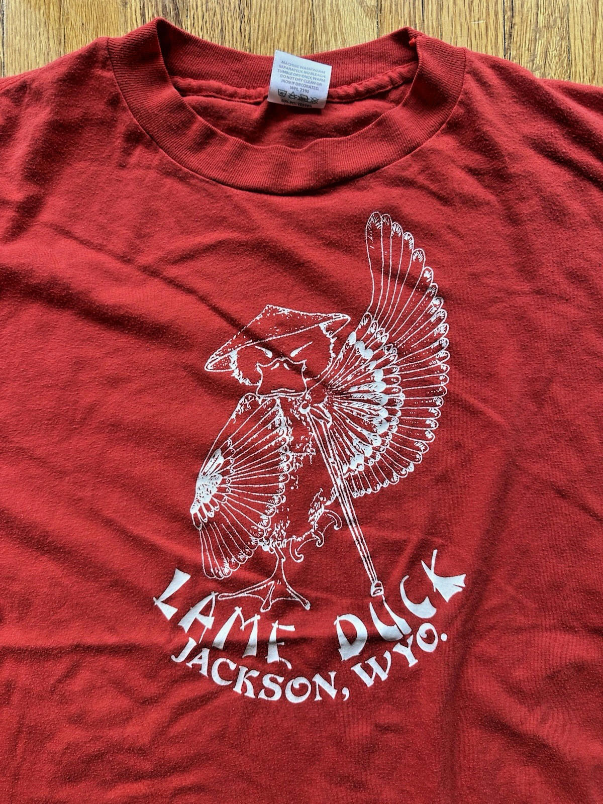 vintage 1980's CHINESE RESTURANT t shirt LAME DUCK jackson WYOMING rare XL red